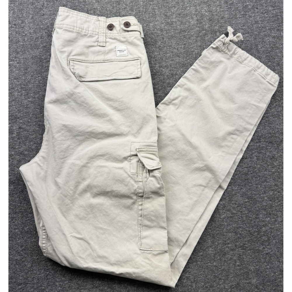 American Eagle‎ Pants Mens Sz 32x34 *Fit 32x31*Beige Cargo Slim Lived In Flex